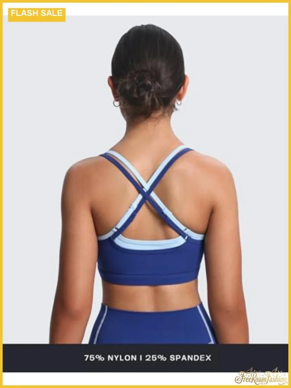 Women's High Impact Sports Bra Double Layer Adjustable Cross-Back Removable Pads